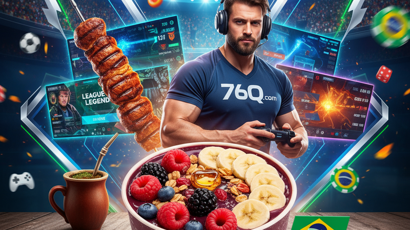 Montagem do Cristo Redentor abraçando um jovem apostador brasileiro com celular na mão